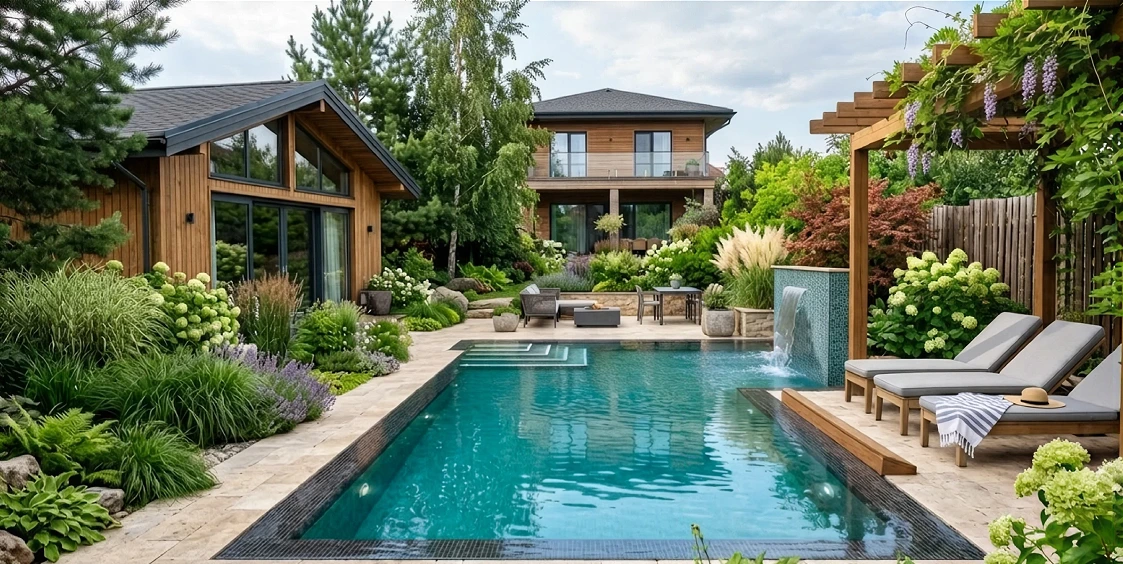 Progettare giardino con piscina